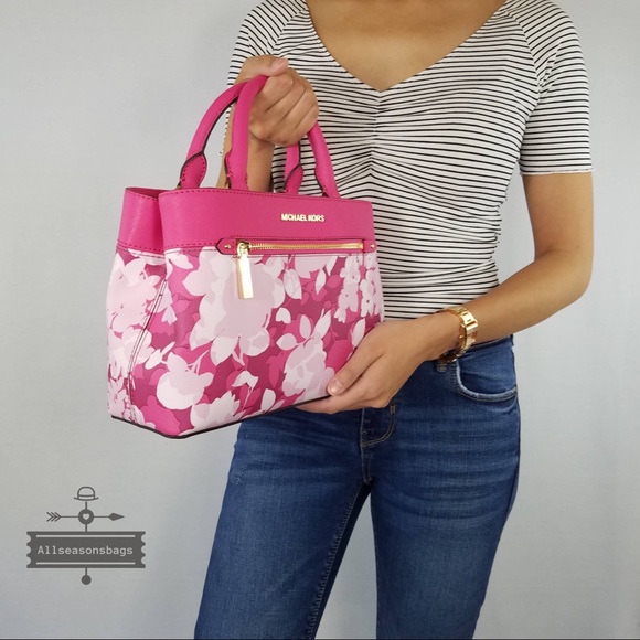 Michael Kors Xs Satchel Hailee Granita Pink Floral - Picture 4 of 8